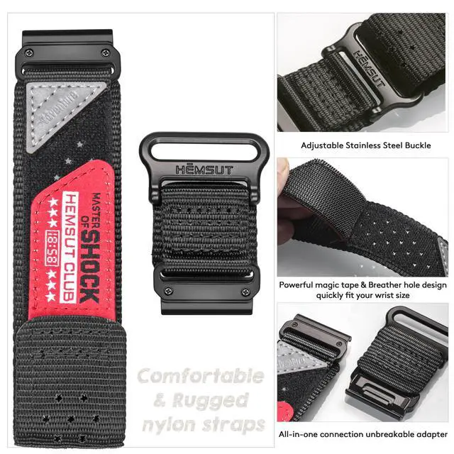 Alt view image 4 of 6 - Rugged Nylon Sports Strap for Garmin Venu Sq/Sq 2, Venu 2/3/Plus/Musice.Venu 4-45mm,Woven Loop Quick-Dry Watch Band with Stainless Steel Buckle (Not for Venu 4 41mm Venu 2S)