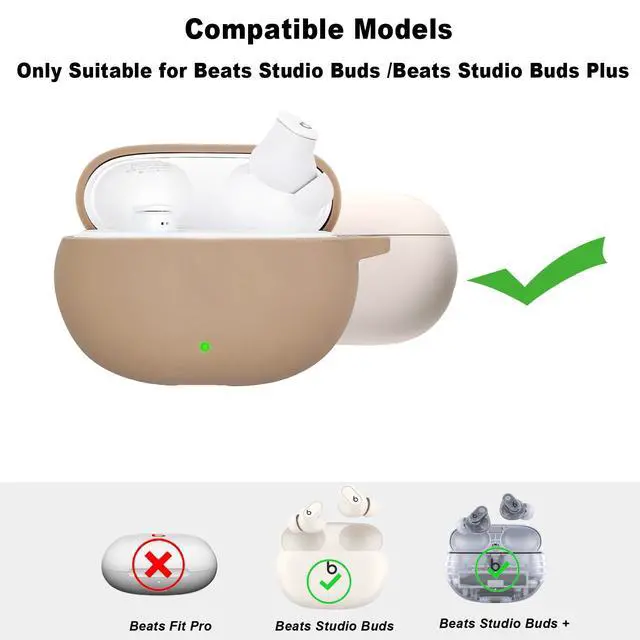 Alt view image 2 of 6 - for Beats Studio Buds Case/Studio Buds Plus Case Cover,Soft Silicone Cover Protective with Cute Strawberry Daisy Flower Charm Keychain for Beats Studio Buds+ Earbuds Charging Case Milk Tea