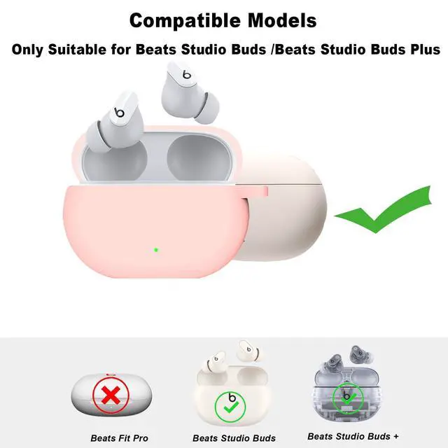 Alt view image 2 of 6 - for Beats Studio Buds Case/Studio Buds Plus Case Cover,Soft Silicone Cover Protective Case with Cute Strawberry Daisy Flower Charm Keychain for Beats Studio Buds+ Earbuds Charging Case Pink