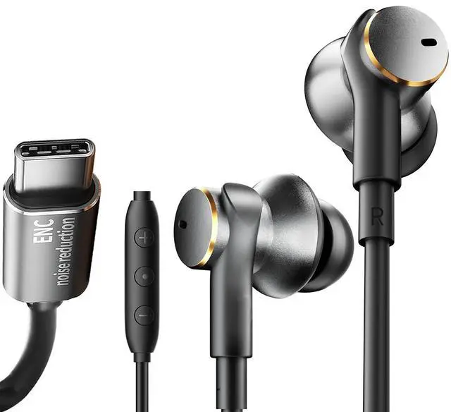 Main image of USB-C Earbuds Noise Cancellation Hybrid Driver Bass Boost Wired Headphones | Type C Plug,Deep Bass Ear Bud Call Noise-canceling Mic Wired Earphone Compatible with iPhones 17 16 15 pro max and C port