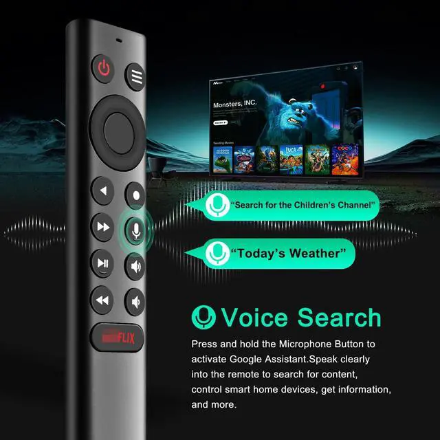 Alt view image 4 of 7 - P3700 Replacement Backlit Voice Remote Control Compatible with NVIDIA Shield Android TV & Shield Android TV Pro 4K HDR Streaming Player, Customizable Menu Buttons, Motion-Activated,and IR Function