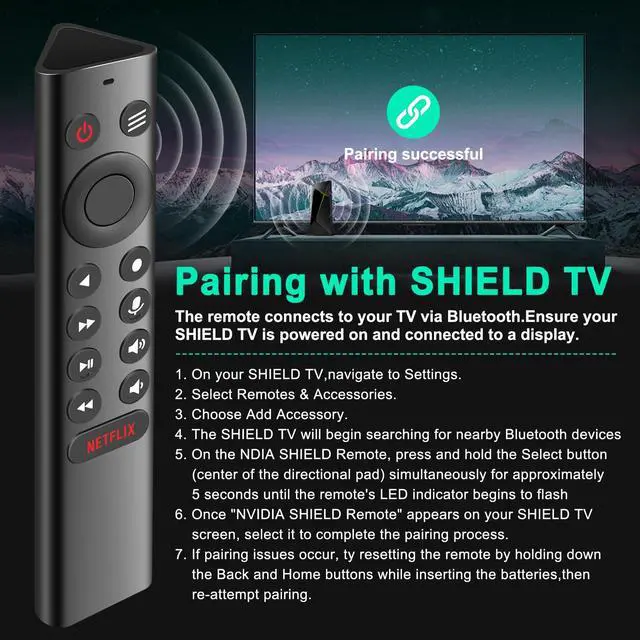 Alt view image 5 of 7 - P3700 Replacement Backlit Voice Remote Control Compatible with NVIDIA Shield Android TV & Shield Android TV Pro 4K HDR Streaming Player, Customizable Menu Buttons, Motion-Activated,and IR Function