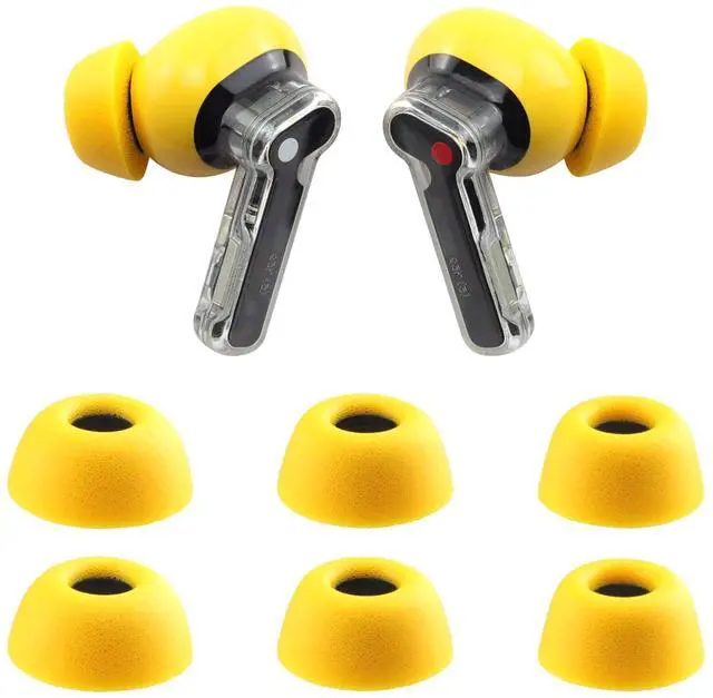 Main image of Replacement Foam Ear Tips for Nothing Ear/CMF Buds Earbuds | Compatible with Nothing Ear / Nothing Ear (a) / CMF Buds Pro 2 / CMF Buds 2 Plus / CMF Buds 2a, 3 Pairs (S/M/L, Yellow)