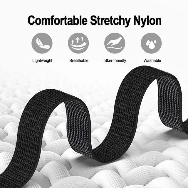 Alt view image 4 of 7 - 2 Pack Bicep Bands Compatible with Amazfit Helio Straps, Nylon Soft Adjustable Hook and Loop Ankle/Arm Band, Sport Replacement Breathable Wristbands for Men & Women Fitness Training