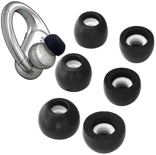 Main image of Replacement Memory Foam Eartips for JBL Endurance Earbuds,Black | Compatible with EJBL Endurance Peak 4/Peak 3/Peak II/Peak & Endurance Race/Race 2/Run 2 Earbuds,Foam Earpad Ear Tips, 3 Pairs