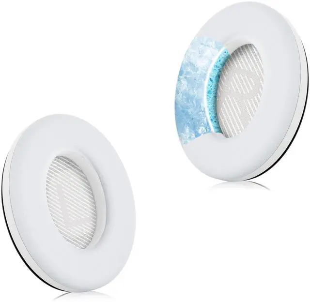 Main image of Full Cooling Gel Replacement Earpads for Bose QuietComfort QC35 Headphones Ear Pads Cushions with Breathable Ice Silk Fabric, High-Density Noise Cancelling Foam - White