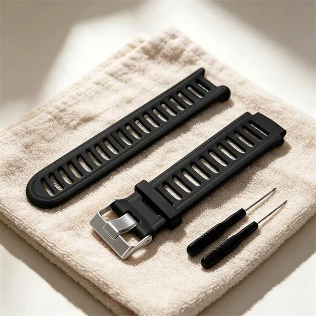 Alt view image 2 of 5 - Watch Strap compatible with Garmin Forerunner 910XT,Adjustable Silicone Sports Strap Replacement Band for Garmin Forerunner 910XT Smart Watch