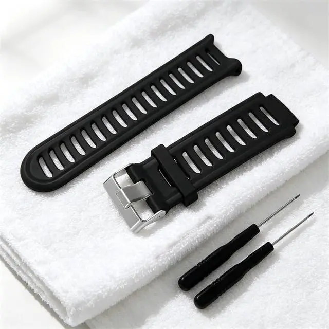 Alt view image 3 of 5 - Watch Strap compatible with Garmin Forerunner 910XT,Adjustable Silicone Sports Strap Replacement Band for Garmin Forerunner 910XT Smart Watch