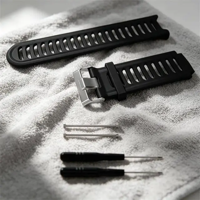 Alt view image 4 of 5 - Watch Strap compatible with Garmin Forerunner 910XT,Adjustable Silicone Sports Strap Replacement Band for Garmin Forerunner 910XT Smart Watch