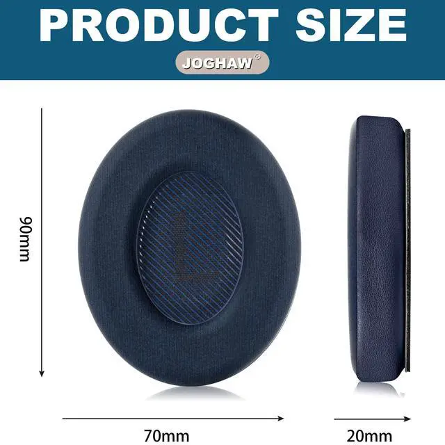 Alt view image 5 of 6 - Full Cooling Gel Replacement Earpads for Bose QuietComfort QC35 Headphones Ear Pads Cushions with Breathable Ice Silk Fabric, High-Density Noise Cancelling Foam - Blue