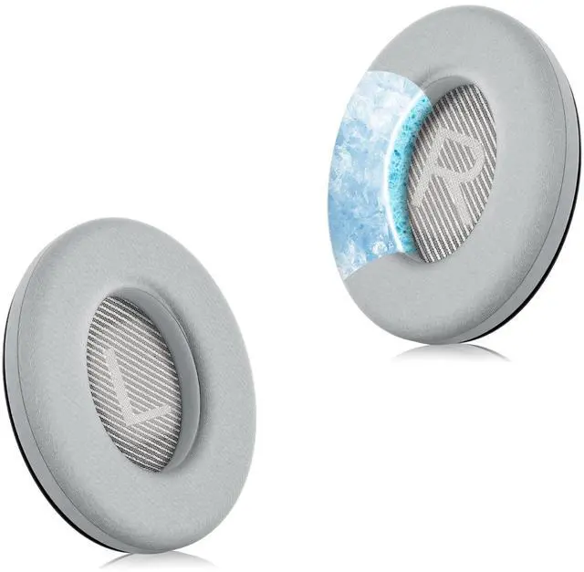 Main image of Full Cooling Gel Replacement Earpads for Bose QuietComfort QC35 Headphones Ear Pads Cushions with Breathable Ice Silk Fabric, High-Density Noise Cancelling Foam - Gray