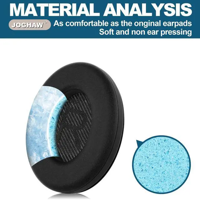 Alt view image 3 of 6 - Full Cooling Gel Replacement Earpads for Bose QuietComfort QC35 Headphones Ear Pads Cushions with Breathable Ice Silk Fabric, High-Density Noise Cancelling Foam - Black