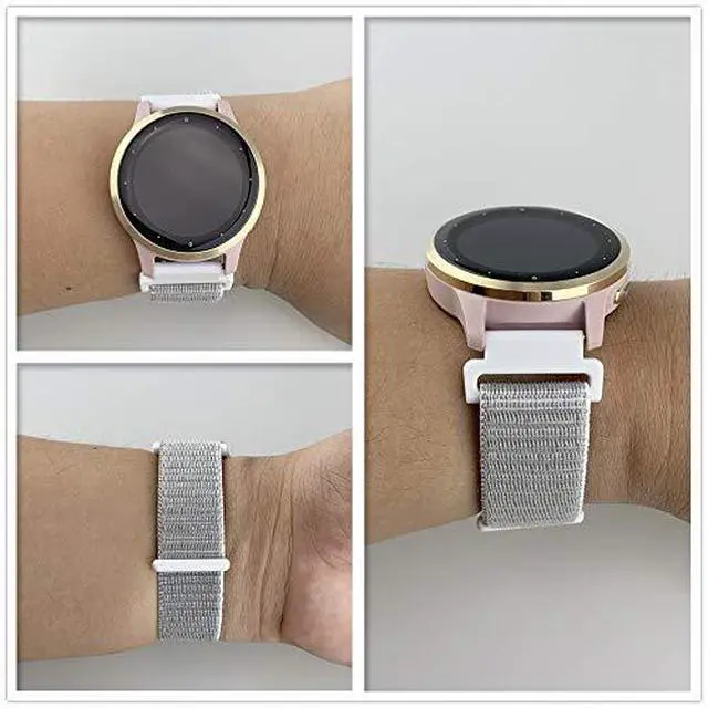 Alt view image 5 of 5 - Sport Mesh Strap Compatible with Garmin vivoactive 4S/Venu 2S Smartwatch Replacement Woven Nylon Wristband Quick Release 18mm