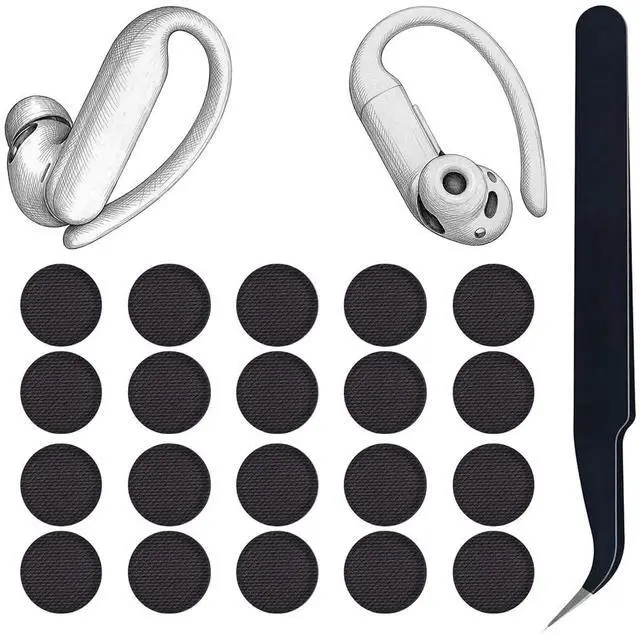 Main image of Replacement Dust Filter Mesh for Beats Powerbeats Pro 2 Earbuds | Black | 20 Pieces | Includes Tool - Tweezers
