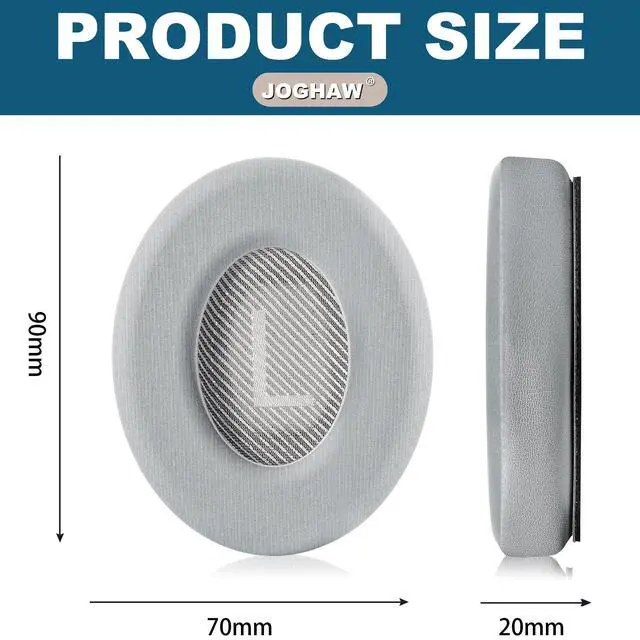 Alt view image 5 of 6 - Full Cooling Gel Replacement Earpads for Bose QuietComfort QC35 Headphones Ear Pads Cushions with Breathable Ice Silk Fabric, High-Density Noise Cancelling Foam - Gray