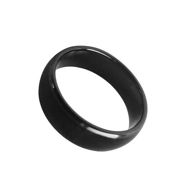 Alt view image 2 of 6 - Waterproof Ceramic NFC Ring, NFC Forum Type 2 215 496 Bytes Chip Universal for Mobile Phone, All-Round Sensing Technology Wearable Smart Ring, Fasion Ring for Men or Women (7#, Black)