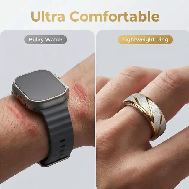 Alt view image 5 of 7 - Smart Ring for Women Men, Two-Tone Gold Silver Health Tracker Ring with Sleep Heart Rate Blood Oxygen Monitor, Waterproof Titanium Smart Rings, Fitness Activity Tracker Ring for Sports Daily Wear #10