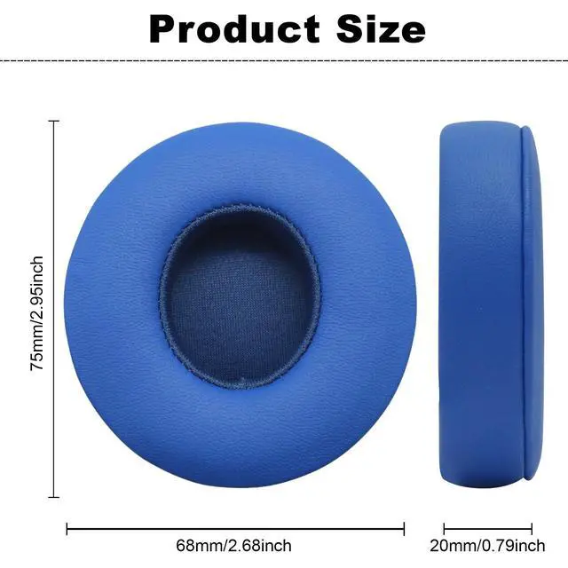 Alt view image 2 of 5 - Replacement Ear Pads for Beats Solo 3, Ear Cushions for Beats Solo 2 & Solo 3 Wireless/Wired Headphones, Replacement Ear Pads Cushion Cover Comfortable Durable Cushion (Blue)