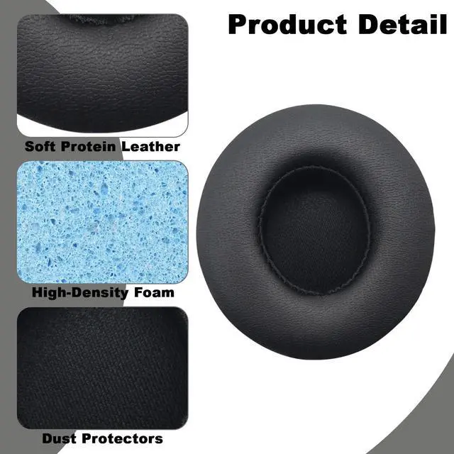 Alt view image 3 of 6 - Replacement Ear Pads for Beats Solo 3, Ear Cushions for Beats Solo 2 & Solo 3 Wireless/Wired Headphones, Replacement Ear Pads Cushion Cover Comfortable Durable Cushion (White)