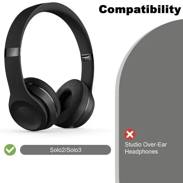 Alt view image 4 of 6 - Replacement Ear Pads for Beats Solo 3, Ear Cushions for Beats Solo 2 & Solo 3 Wireless/Wired Headphones, Replacement Ear Pads Cushion Cover Comfortable Durable Cushion (White)