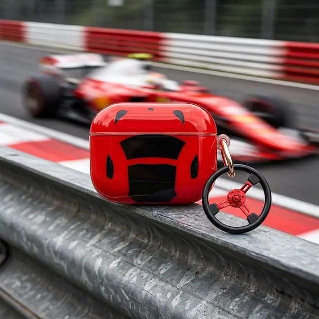 Alt view image 5 of 6 - Cool Racing Car Case for AirPods pro 3, Funny Cover for Teen Boys (Track Red,AirPods Pro 3(2025))