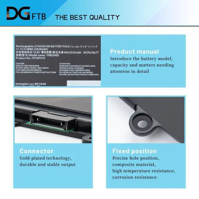 Alt view image 2 of 7 - FPB0326S FPCBP479 FPB0349S New Battery Replacement for Fujitsu Stylistic Q665 Q739 Q738 Q616 Series CP786659 CP690859 CP700540 CP690859 CP690859-01 CP700540-01 (11.1V 38Wh/3450mAh)
