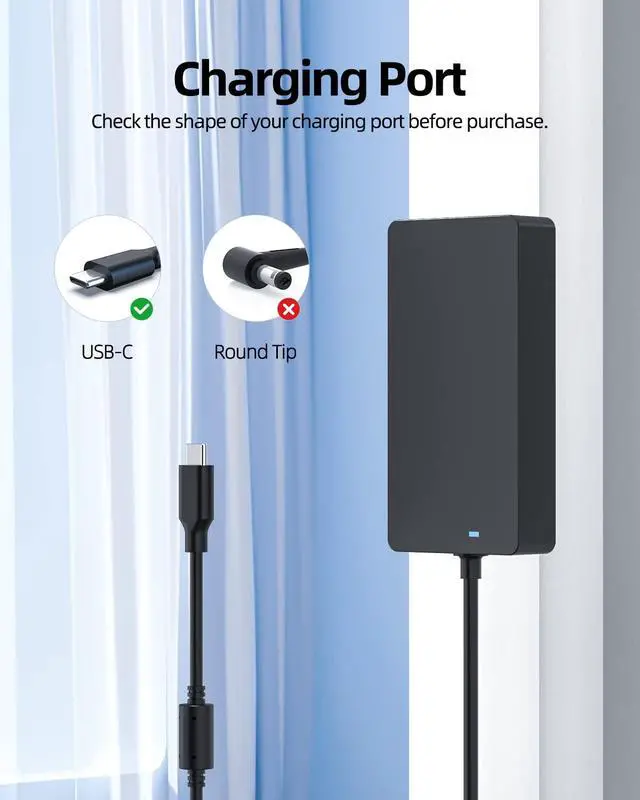Alt view image 2 of 7 - 100W Type C Charger Fit for MSI Prestige 16Evo Laptop, Prestige 16Evo A13M-259US A13M-280US A13M-284US Power Supply Adapter Cord