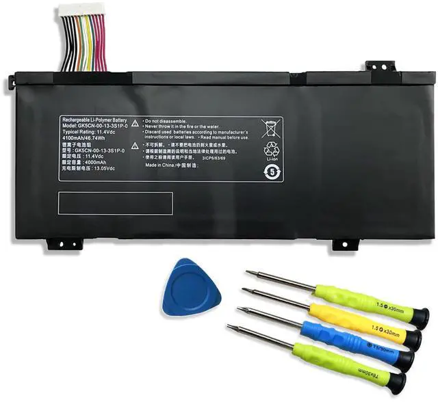 Main image of GK5CN-00-13-3S1P-0 Laptop Battery Replacement for Getac Tongfang GK6Z5CN Schenker XMG Neo 15 XNE15M19 Maingear Vector 15 Eluktronics Matrix RP-17 Series 11.4V 46.74Wh 4000mAh