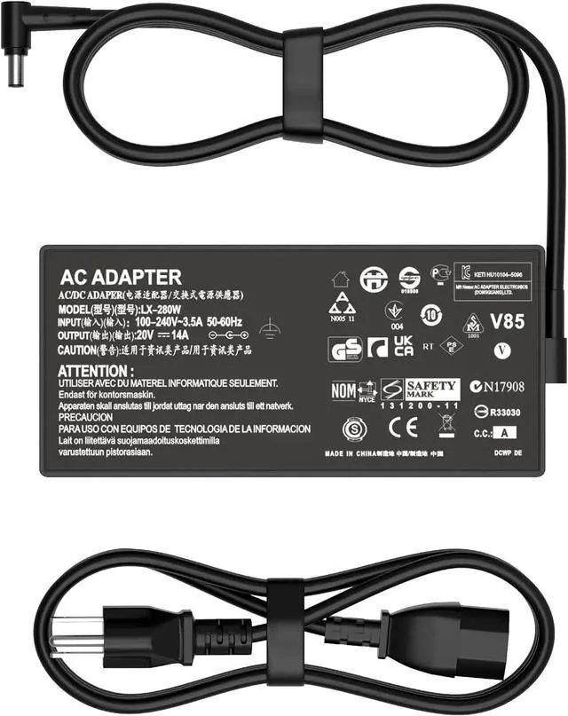 Main image of 280W AC Charger Fit for Asus ROG ADP-280EB B ADP-280EB F | 20V 14A Laptop Power Supply Adapter for ROG Strix Scar, Zephyrus, TUF Gaming Laptop, 6.0×3.7mm Connector