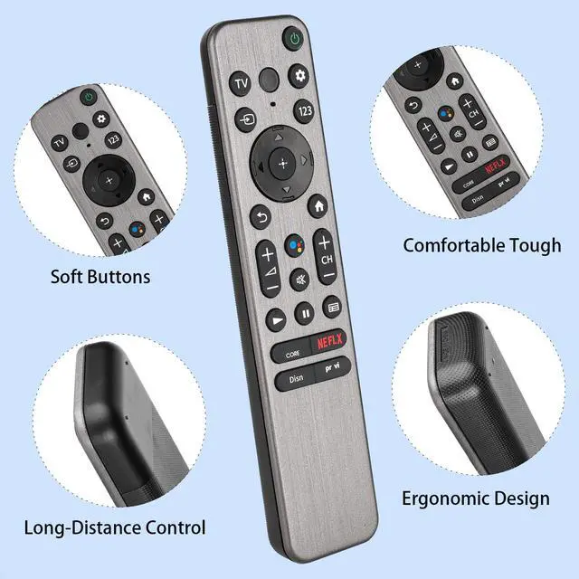 Alt view image 3 of 6 - RMF-TX900U RMF-TX900B Voice Remote Control Compatible with Sony 4 8K HD TV Replacment Controller with Netflix PrimeVideo Buttons (NO Battery)