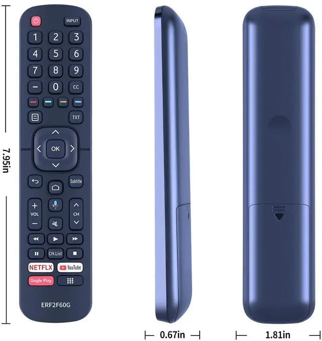 Alt view image 6 of 7 - ERF2F60G No Voice Remote Controll Replacement Compatible with Hisense HD Ready LED Smart Android TV 32A56E 40A56E