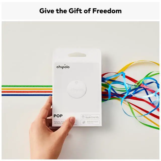 Alt view image 4 of 6 - POP Tracker Tag - Colorful, Compatible, Loud Bluetooth Tracker with Call Your Phone & Out of Range Alert, Works with Apple Find My or Google's Find My Device - 2 Pack (White, Black)