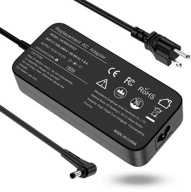 Main image of 180W AC Charger Replacement for MSI GS63 GS63VR GS65 GS75 Stealth, GF75 Thin GF65 Thin, GE60 GE62 GE70 GE72 Apache, GL62 GL72 6QF, GS40 Compatible with MSI Gaming 5.5x2.5mm Tip Supply Cord