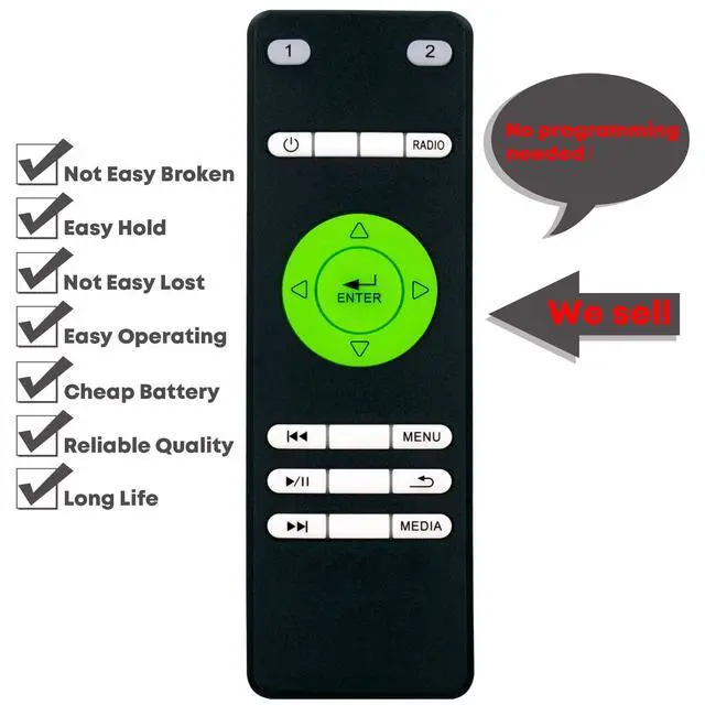 Alt view image 2 of 7 - Replacement Remote Control for 2014 2015 2016 2017 2018 2019 2020 Cadillac Escalade DVD Entertainment System