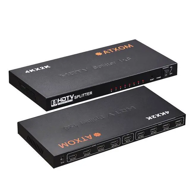 Alt view image 5 of 6 - HDMI Splitter 1 in 8 Out - 1x8 HDMI Display Duplicate/Mirror - Powered Splitter Full HD 1080P, 4K - One Source to Eight Identical Displays