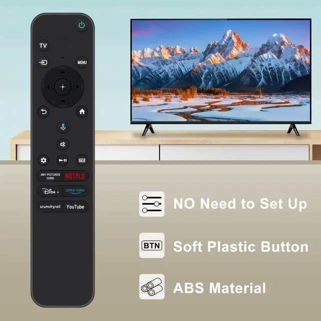 Alt view image 2 of 7 - RMF-TX820U Replace Voice Remote w Backlight fit for Sony BRAVIA 3 Smart TV | K-43S30 K-75S30 K-75XR70 K-85S30 K-85XR70 K-43XR70 K-50S30 K-50XR70 K-55S30 K-55XR70 K-65S30 RMF-TX920U