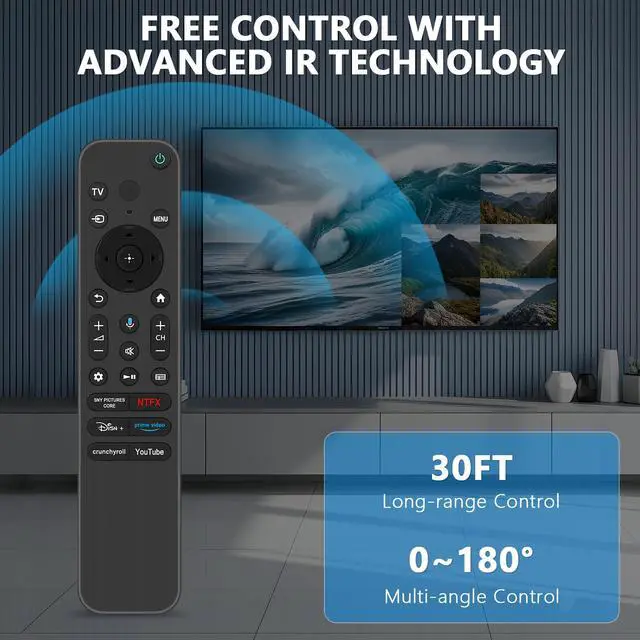 Alt view image 4 of 7 - RMF-TX820U Replace Voice Remote w Backlight fit for Sony BRAVIA 3 Smart TV | K-43S30 K-75S30 K-75XR70 K-85S30 K-85XR70 K-43XR70 K-50S30 K-50XR70 K-55S30 K-55XR70 K-65S30 RMF-TX920U
