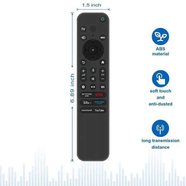 Alt view image 7 of 7 - RMF-TX820U Replace Voice Remote w Backlight fit for Sony BRAVIA 3 Smart TV | K-43S30 K-75S30 K-75XR70 K-85S30 K-85XR70 K-43XR70 K-50S30 K-50XR70 K-55S30 K-55XR70 K-65S30 RMF-TX920U