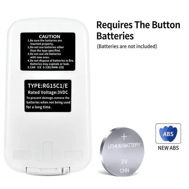 Alt view image 5 of 5 - RG15C/E Replacement Remote for Toshiba Window Air Conditioner RG15C1/E | Compatible Models: RAC-WK1012ESCWRU RAC-WK0612CRRU RAC-WK1212ESCWRU RAC-WK0812ESCWRU, No Programming, Fast Response
