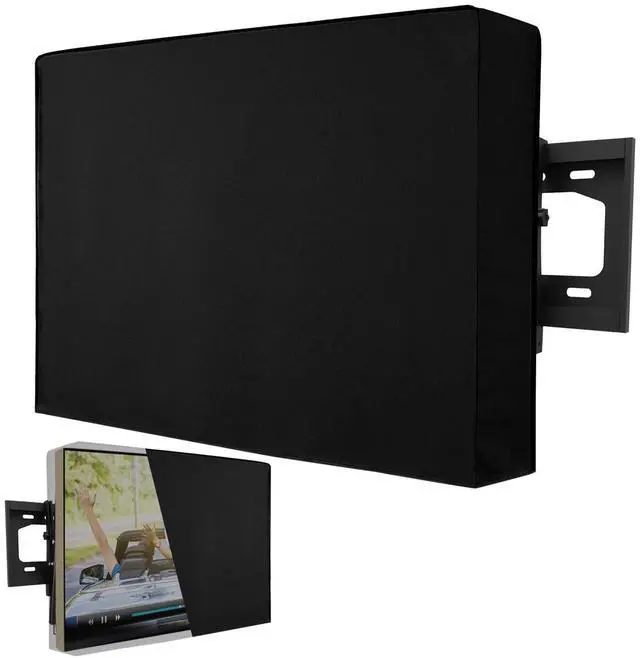 Main image of Weatherproof Outdoor TV Cover 52 to 55 Inch: Outside Waterproof Screen Protector, Television Cover for Wall Mounts & Stands (Black)