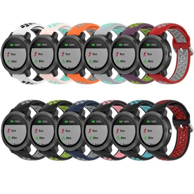 Alt view image 2 of 7 - Breathable Band for Garmin Vivoactive 6/5/3, Soft Silicone Band Replacement for Garmin Venu Sq 2/Venu 2 Plus/Forerunner 55/Forerunner 165/Vivomove Sport/Vivomove Trend/Approach S40 S42 S12