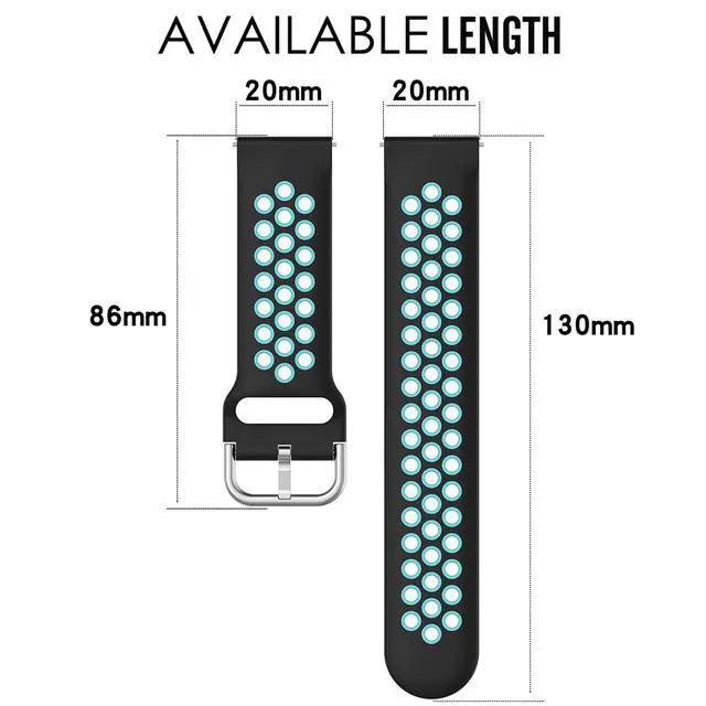 Alt view image 5 of 7 - Breathable Band for Garmin Vivoactive 6/5/3, Soft Silicone Band Replacement for Garmin Venu Sq 2/Venu 2 Plus/Forerunner 55/Forerunner 165/Vivomove Sport/Vivomove Trend/Approach S40 S42 S12