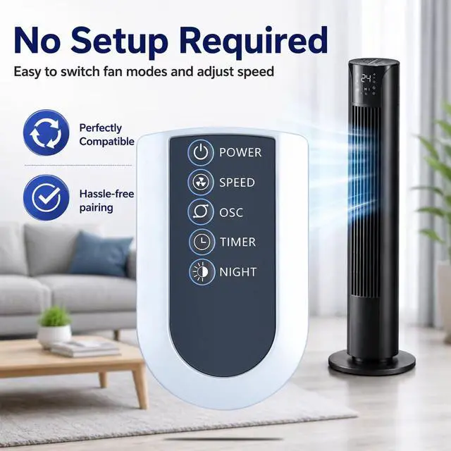 Alt view image 4 of 7 - Replacement Remote Control for Lasko Oscillating Tower Fan T42050 T36205 | T42552 T42951 T42952 T42954 T42964 T48312 T48322 T48332 T48312 T48314 2033666D 2033666C