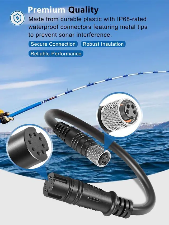 Alt view image 4 of 6 - 1852075 MKR-US2-15 Universal Sonar 2 Adapter Cable Compatible with Lowrance Hook 2, Reveal Series, Universal Sonar 2 Motors