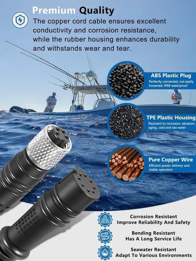 Alt view image 5 of 6 - 1852075 MKR-US2-15 Universal Sonar 2 Adapter Cable Compatible with Lowrance Hook 2, Reveal Series, Universal Sonar 2 Motors
