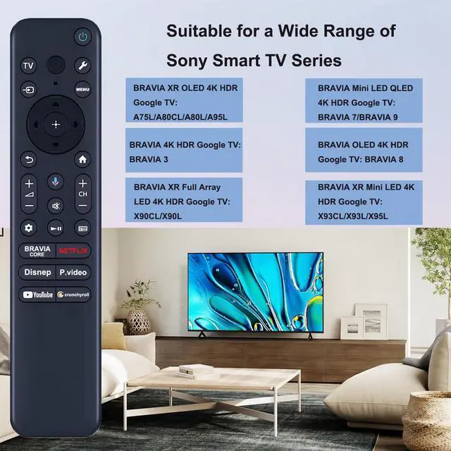 Alt view image 3 of 7 - for Sony Smart TV Remote Replacement,with Voice Control | Compatible with All Sony Bravia Google 4K UHD LED LCD HD Smart TVs