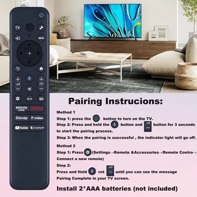 Alt view image 7 of 7 - for Sony Smart TV Remote Replacement,with Voice Control | Compatible with All Sony Bravia Google 4K UHD LED LCD HD Smart TVs