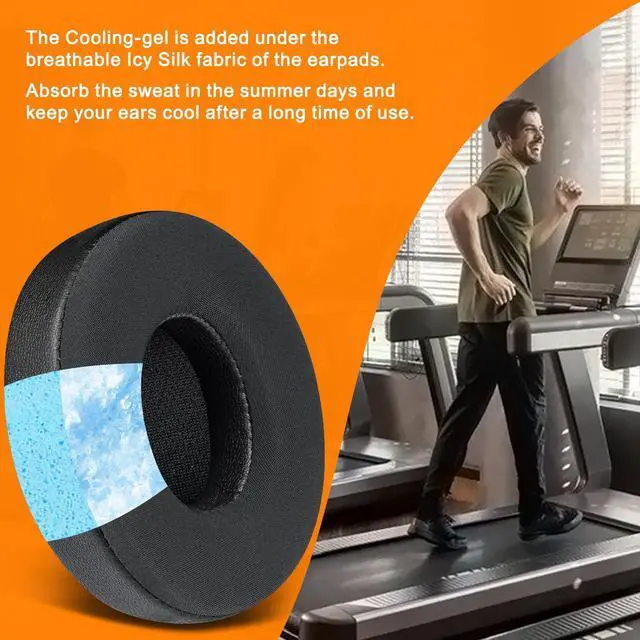 Alt view image 5 of 5 - Cooling Gel Earpads Cushions Replacement for Beats Solo 4 Wireless On-Ear Headphones, Solo4 Ear Pads with High-Density Noise Isolation Foam, Added Thickness - Black
