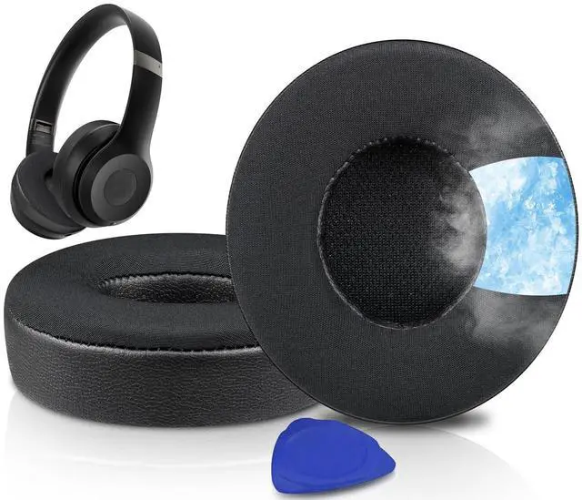 Main image of Cooling Gel Earpads Cushions Replacement for Beats Solo 4 Wireless On-Ear Headphones, Solo4 Ear Pads with High-Density Noise Isolation Foam, Added Thickness - Black
