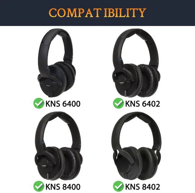 Alt view image 2 of 5 - Cooling Gel Earpads Replacement for KRK KNS6400/KNS6402/KNS8400/KNS 8402 Headphones, Ear Pads Cushions with Durable Ice Silk Fabric, Comfort Noise Isolation Foam - Black